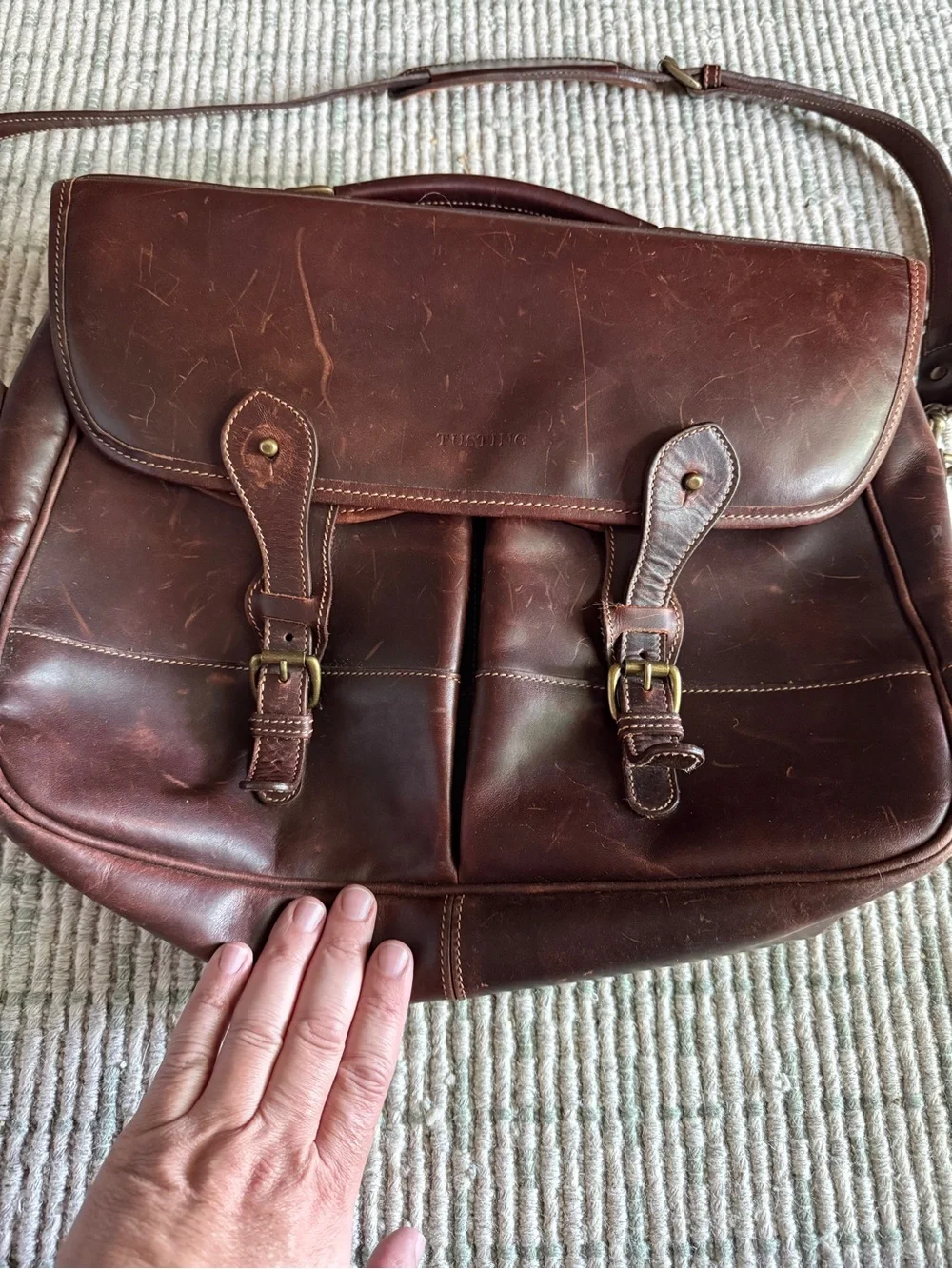 Tusting of England Leather Briefcase